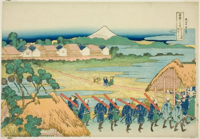 Monte Fuji visto dal Quartiere del Piacere di Senju, dalla serie "Trentasei vedute del Monte Fuji" da Katsushika Hokusai