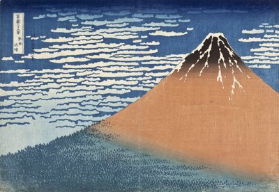 Monte Fuji in tempo sereno (conosciuto anche come Fuji Rosso), c.1830 da Katsushika Hokusai