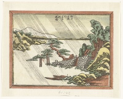 Pioggia notturna a Karasaki da Katsushika Hokusai