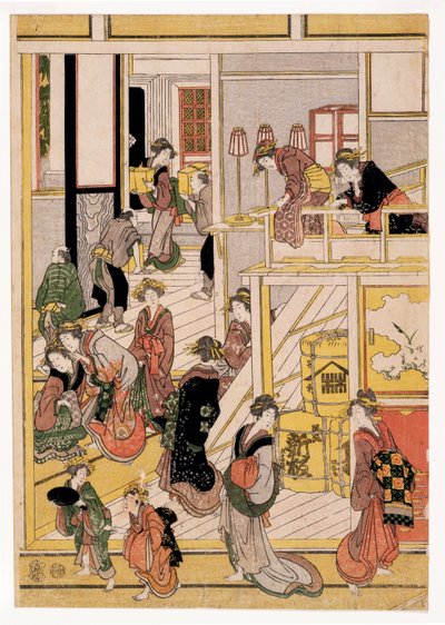 Giorni di Capodanno della casa da tè Ogi-ya, c.1810 da Katsushika Hokusai