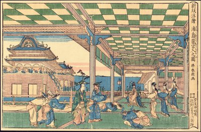Immagine prospettica appena pubblicata: Urashima entra nel Palazzo del Drago da Katsushika Hokusai