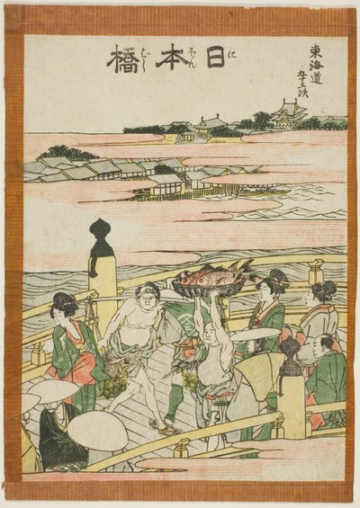 Nihonbashi, dalla serie "Le cinquantatré stazioni del Tokaido (Tokaido gojusan tsugi)" da Katsushika Hokusai