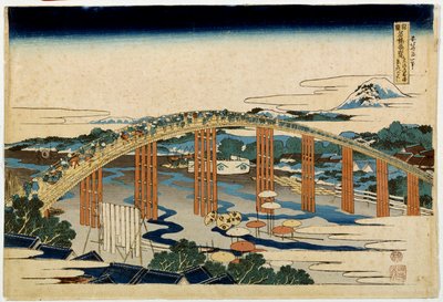 Ponte Yahagi di Okazaki sul Tokaido da Katsushika Hokusai