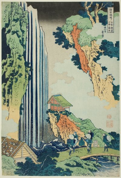 Cascate di Ono sulla strada Kisokaidō, dalla serie Tour delle cascate in varie province (Shokoku taki meguri) da Katsushika Hokusai