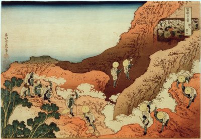 Pellegrini che scalano il Monte Fuji da Katsushika Hokusai