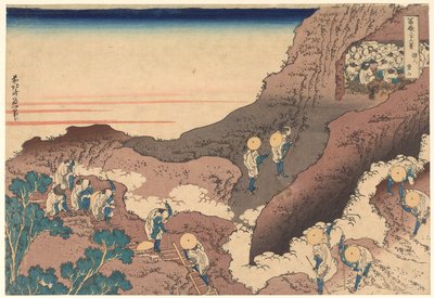 Pellegrini che salgono sulla vetta, dalla serie “Le trentasei vedute del Monte Fuji” da Katsushika Hokusai