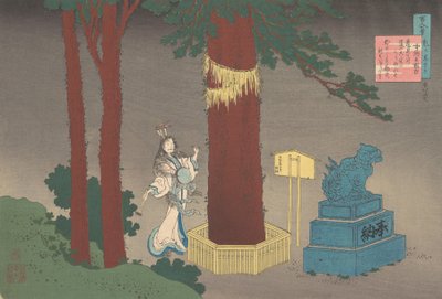 Poesia di Chunagon Atsutada Fujiwara no Asatada, dalla serie Cento poesie spiegate da Katsushika Hokusai