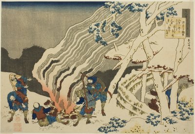 Poesia di Minamoto no Muneyuki Ason, dalla serie "Cento poesie spiegate dalla nutrice (Hyakunin isshu uba ga etoki)" da Katsushika Hokusai