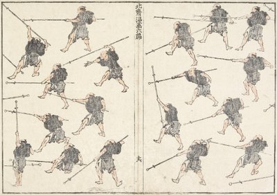 Pratica della Spada a Manico Lungo, 1817 da Katsushika Hokusai