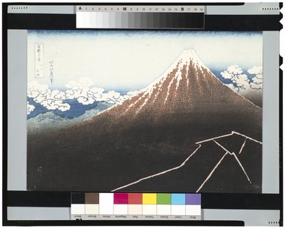 Tempesta di Pioggia Sotto la Vetta, c.1831-34 da Katsushika Hokusai