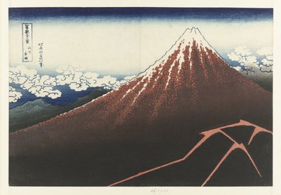 Tempesta di pioggia ai piedi della montagna da Katsushika Hokusai