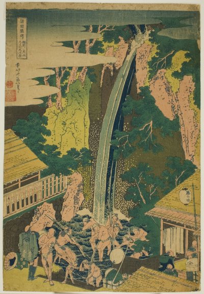 Cascate di Roben a Oyama nella provincia di Sagami (Soshu Oyama Roben no taki), dalla serie "Un tour delle cascate in varie province (Shokoku taki meguri)" da Katsushika Hokusai