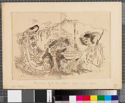 Scene della guerra tra Giappone e Corea, fine XVIII - prima metà del XIX secolo (inchiostro e acquerello su carta) da Katsushika Hokusai