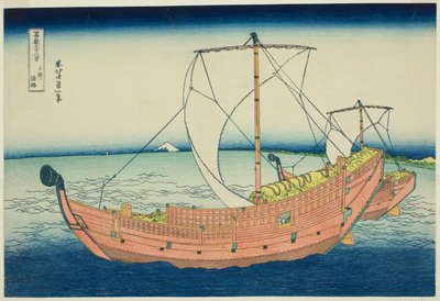 Corsia marittima al largo della provincia di Kazusa, dalla serie "Trentasei vedute del Monte Fuji" da Katsushika Hokusai