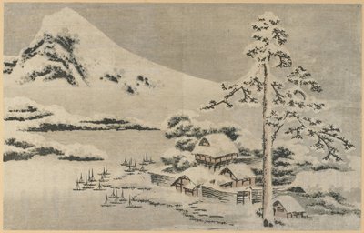 Il villaggio sul mare sotto la neve da Katsushika Hokusai