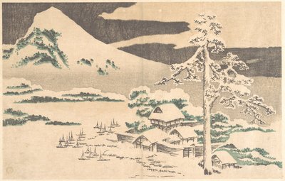 Villaggio sul mare in inverno, dall’*Album di immagini realistiche* (Hokusai shashin gafu) di Hokusai da Katsushika Hokusai