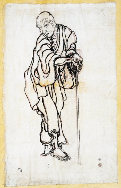 Autoritratto da vecchio, c.1840-49 da Katsushika Hokusai