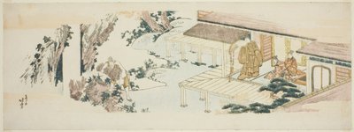 Servitore che lancia fasci di rami nella cascata da Katsushika Hokusai