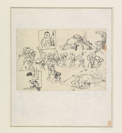 Schizzi di Shishi da Katsushika Hokusai