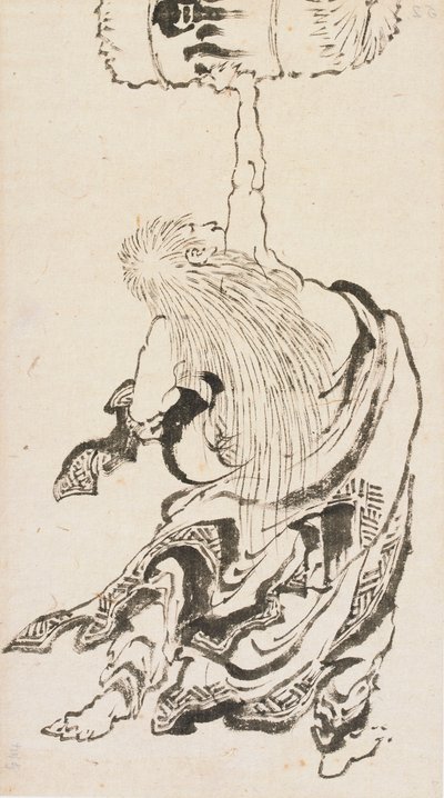 Shojo che solleva una botte di sakè, periodo Edo, ca. 1840 da Katsushika Hokusai