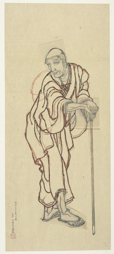 Schizzo per una stampa xilografica da Katsushika Hokusai