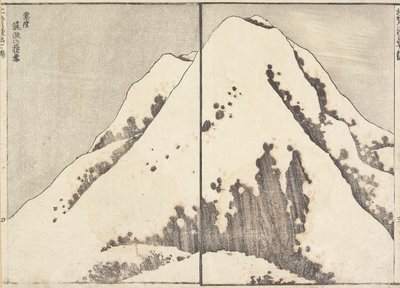 Neve sulla cima del Monte Tsukuba nella provincia di Hitachi, 1817 da Katsushika Hokusai