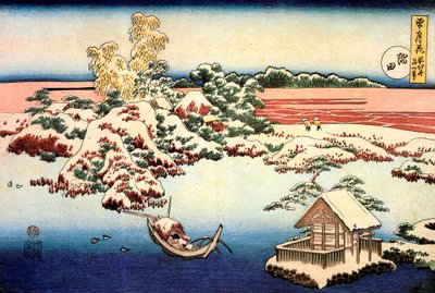 Paesaggio Innevato sul Fiume Sumida da Katsushika Hokusai