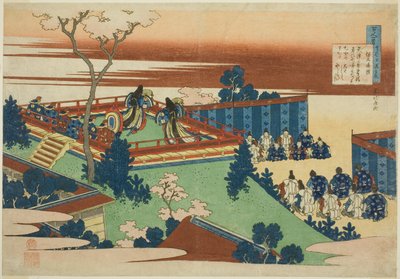 Sojo Henjo, dodicesimo poeta della serie Cento poesie di cento poeti spiegate dalla nutrice da Katsushika Hokusai
