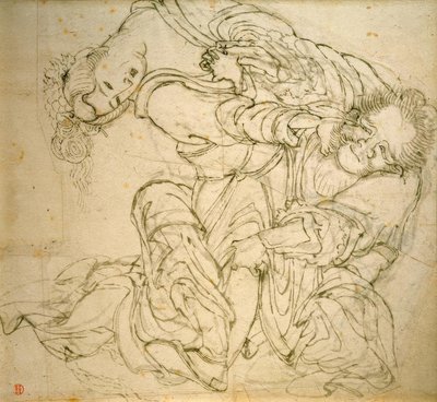 Soko combatte con sua moglie da Katsushika Hokusai