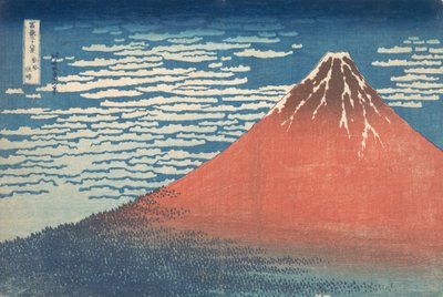 Vento del sud, cielo sereno Gaifu kaisei, noto anche come Fuji rosso, dalla serie Trenta..., ca. 1830-32 da Katsushika Hokusai