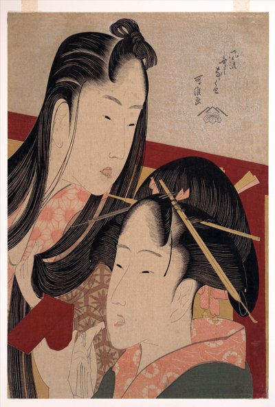 Squeaking una ciliegia di terra, dalla serie Sette abitudini inutili alla moda da Katsushika Hokusai
