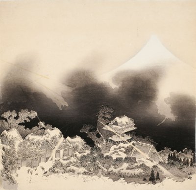 Tempesta in montagna da Katsushika Hokusai