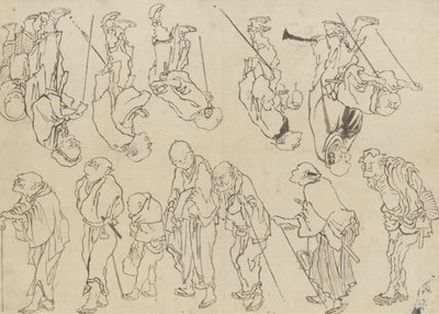 Studi di pellegrini zoppi, periodo Edo da Katsushika Hokusai