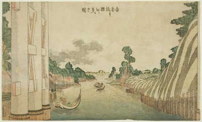 Il fiume Sumida visto dal ponte Azuma (Azumabashi yori Sumida wo miru no zu), da un gruppo di paesaggi in stile occidentale da Katsushika Hokusai