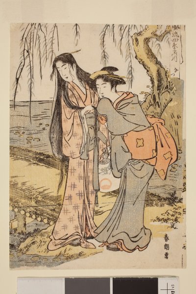 Estate: Due donne presso un ruscello, dalla serie La luna elegante nelle quattro stagioni da Katsushika Hokusai