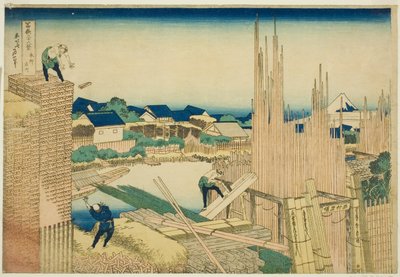 Tatekawa a Honjo (Honjo Tatekawa), dalla serie "Trentasei vedute del Monte Fuji (Fugaku sanjurokkei)" da Katsushika Hokusai