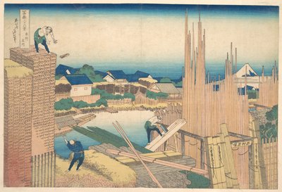 Tatekawa a Honjō (Honjō Tatekawa), dalla serie “Le trentasei vedute del Monte Fuji” (Fugaku sanjūrokkei) da Katsushika Hokusai
