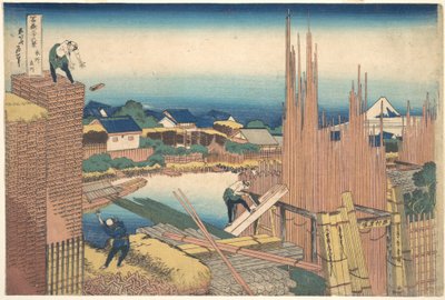 Tatekawa a Honjō (Honjō Tatekawa), dalla serie “Le trentasei vedute del Monte Fuji” (Fugaku sanjūrokkei) da Katsushika Hokusai