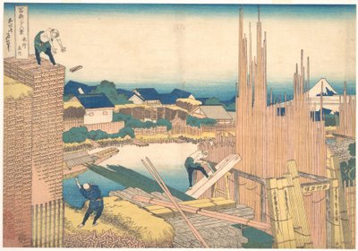 Tatekawa a Honjō (Honjō Tatekawa), dalla serie “Le trentasei vedute del Monte Fuji” (Fugaku sanjūrokkei) da Katsushika Hokusai