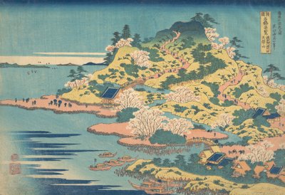 Tenpozan alla foce del fiume Aji nella provincia di Settsu da Katsushika Hokusai