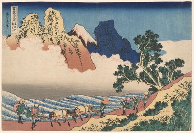 Il retro del Monte Fuji visto dal fiume Minobu (Minobugawa Urafuji), dalla serie Trenta-Six Views of Mount Fuji (Fugaku sanjurokkei) da Katsushika Hokusai