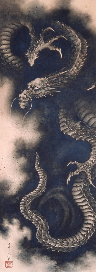 Il drago tra le nuvole, 1849 da Katsushika Hokusai