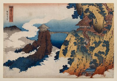 Il ponte “Nube sospesa” sul monte Gyōdō, nei pressi di Ashikaga, dalla serie “Viste straordinarie di ponti in varie province” da Katsushika Hokusai