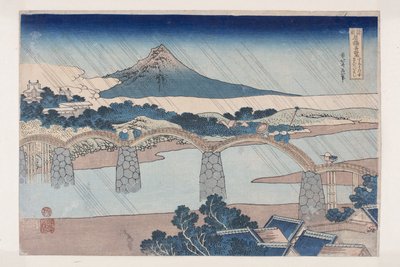 Ponte Kintai nella provincia di Suō da Katsushika Hokusai