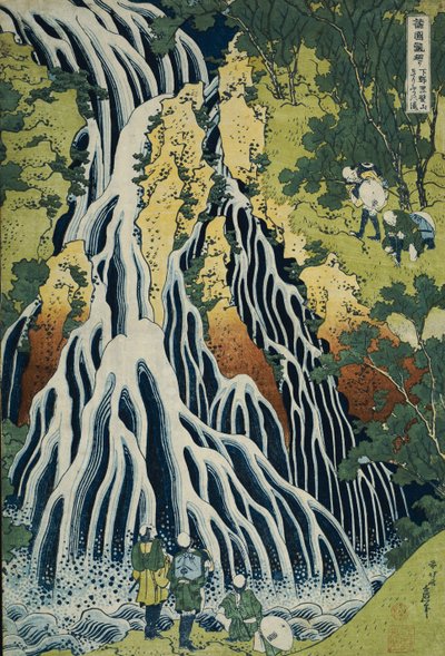 La cascata di Kirifuri al Monte Kurokami nella provincia di Shimotsuke, dalla serie "Un viaggio alle cascate di tutte le province" da Katsushika Hokusai