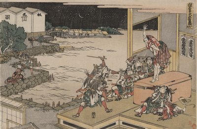 La Lega Leale dei Quarantasette Rōnin (Chūshingura), Atto X: Gihei protegge il forziere delle armi da Katsushika Hokusai