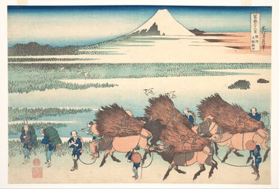 I nuovi campi a Ōno nella provincia di Suruga (Sunshū Ōno shinden), dalla serie “Le trentasei vedute del Monte Fuji” (Fugaku sanjūrokkei) da Katsushika Hokusai