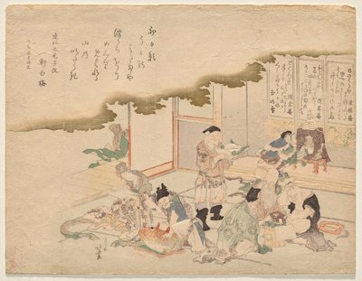 I Sette Dei della Fortuna celebrano il Nuovo Anno da Katsushika Hokusai