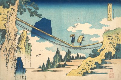 Il ponte sospeso al confine delle province di Hida e Etchu, ca. 1830 da Katsushika Hokusai