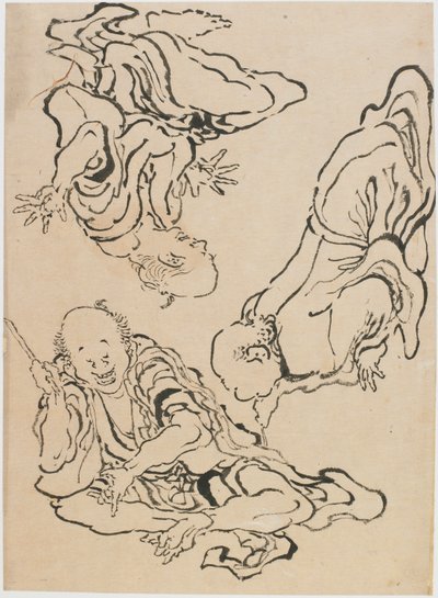 Tre uomini che gesticolano, fine XVIII-inizio XIX secolo da Katsushika Hokusai
